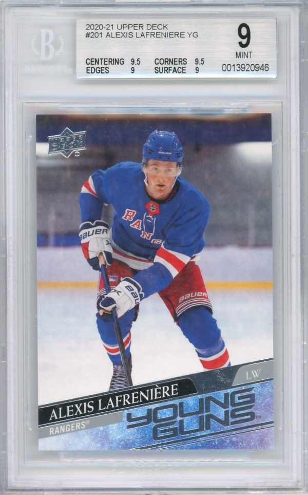 2020-21 Alexis Lafreniere UD BGS 9 Young Gun RC #201