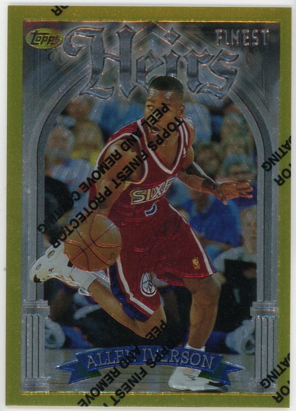 Allen Iverson 76ers 1996-97 Topps Finest Heirs Gold RC Rookie Card #280