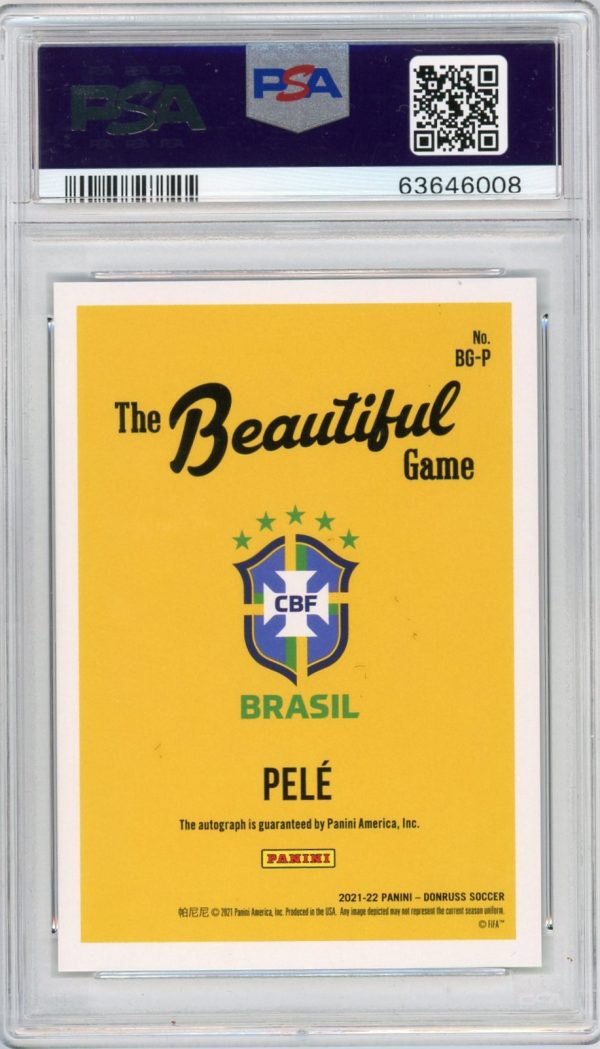 2021-22 Pele Donruss The Beautiful Game PSA 9 Authentic Auto Card