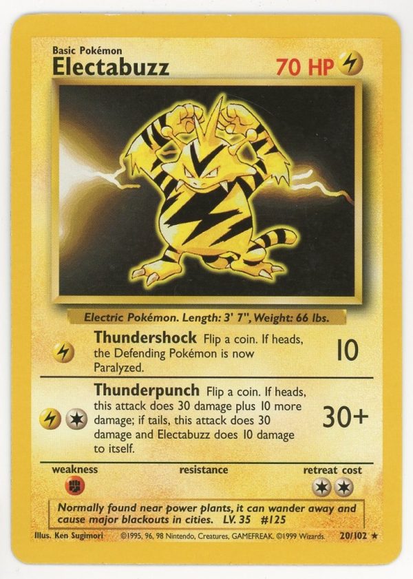 Pokemon Electabuzz 20/102 Base Set NM