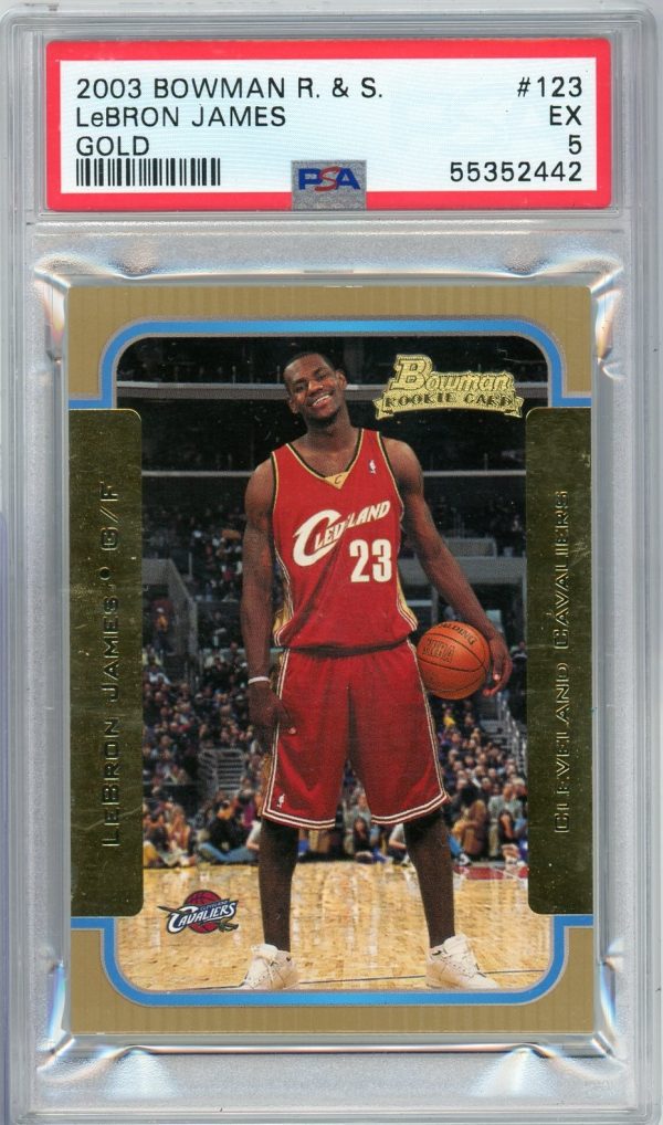 2003 Lebron James Bowman Gold Rookies And Stars PSA 5 Rookie Card