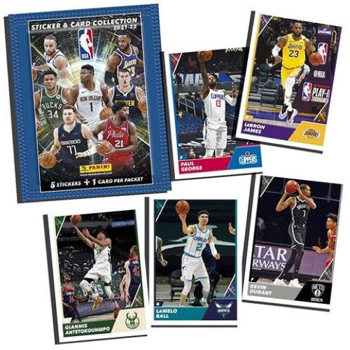 2021-22 Panini NBA 5-Sticker+1-Card Pack