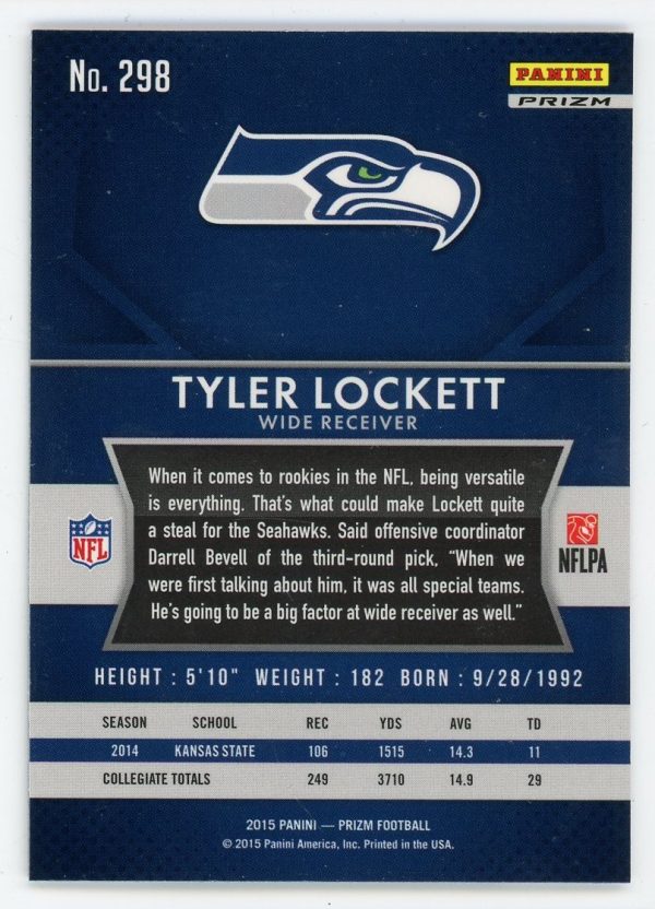 Tyler Lockett 2015 Panini Prizm Silver Prizm Rookie Card #298