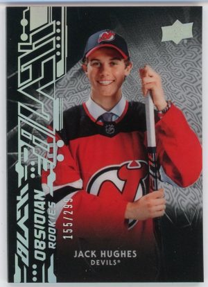 Jack Hughes 2019-20 Upper Deck Black Obsidian Rookies /299 #R-JH