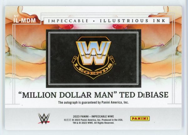 Ted DiBiase 2023 Panini Impeccable WWE Illustrious Ink 25/25 Auto #IL-MDM