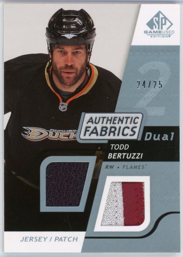 Todd Bertuzzi 2008-09 Upper Deck SP Game Used Dual Patch /25 #AF-BZ