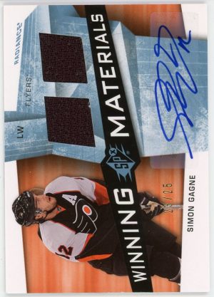 Simon Gagne 2008-09 Upper Deck SPX Winning Materials Jersey/Auto /25 #WM-SG