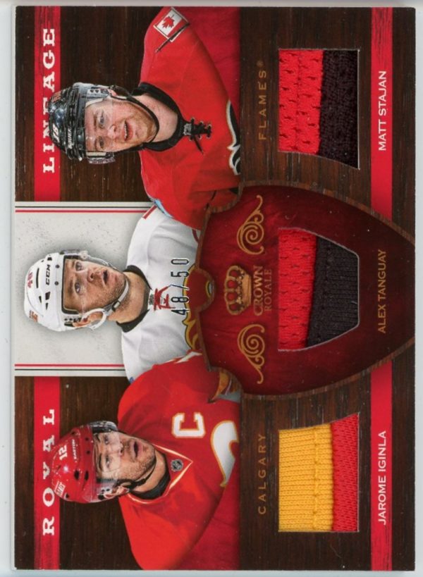 Iginla, Tanguay, Stajan 2012-13 Panini Rookie Anthology Triple Patch /50