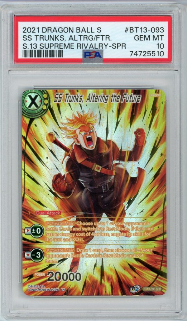 SS Trunks, Altering The Future 2021 Dragon Ball S #BT13-093 PSA 10