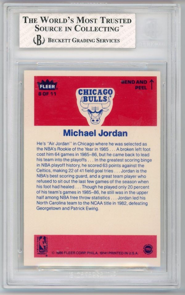 Michael Jordan 1986-87 Fleer Rookie Card Sticker RC #8 BGS 6.5