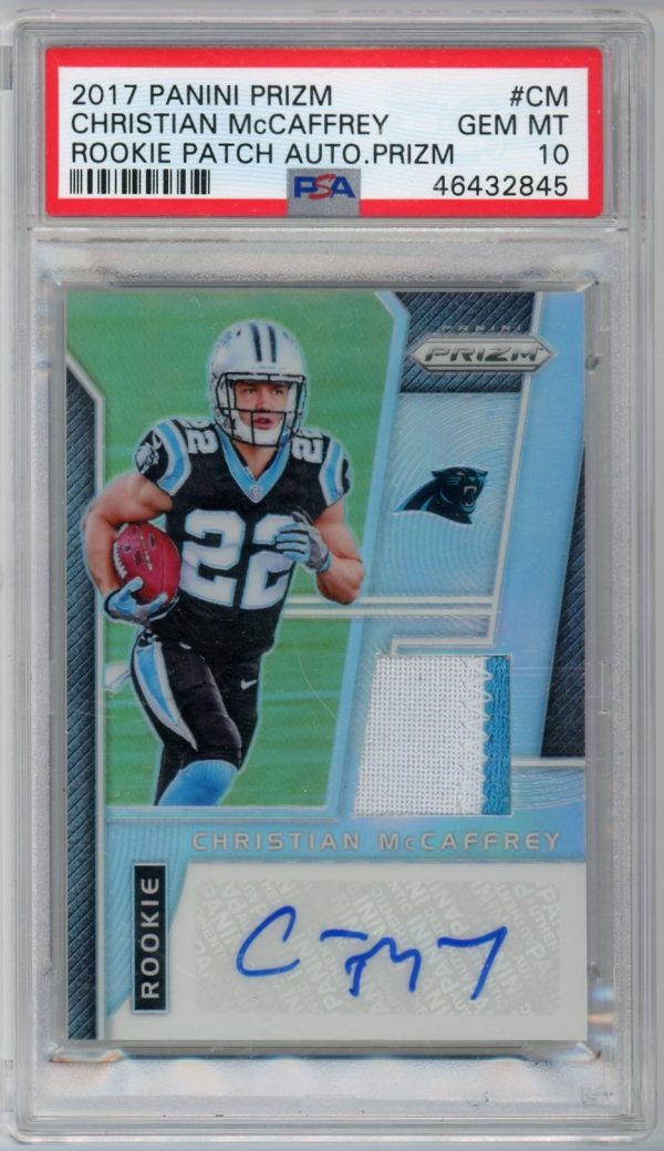 Christian McCaffrey 2017 Panini Prizm Rookie Patch Auto /99 PSA 10 POP 6!