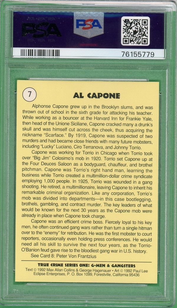 Al Capone 1992 Eclipse True Crime I #7 PSA 7