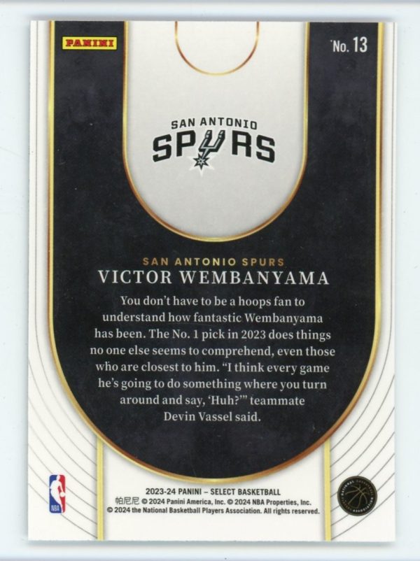 Victor Wembanyama 2023-24 Panini Select Neon Icon RC #13