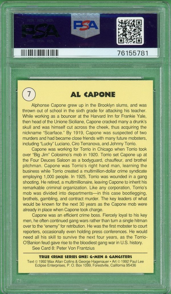 AL Capone 1992 Eclipse True Crime I #7 PSA 9