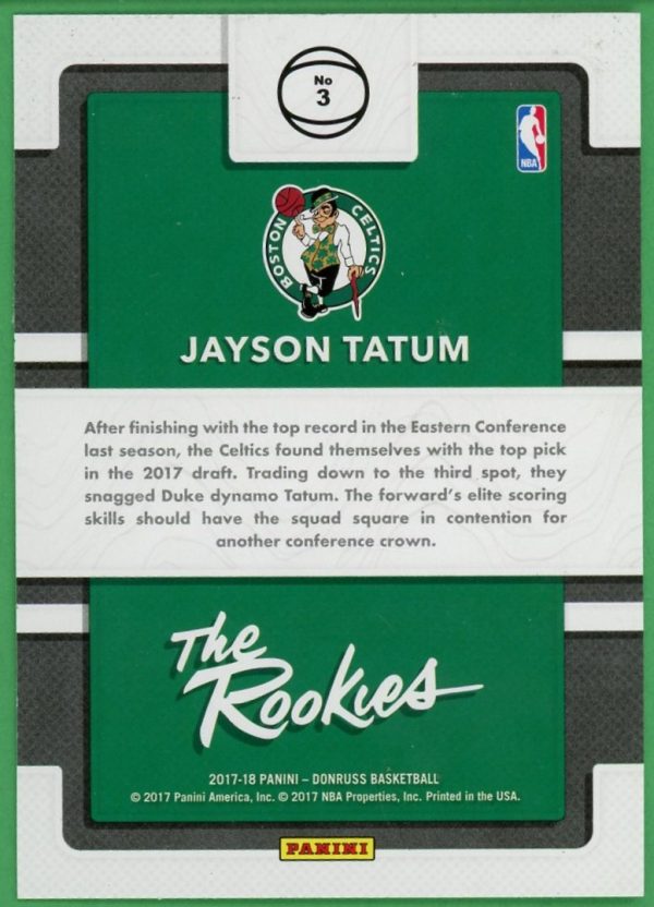 Jayson Tatum 2017-18 Panini Donruss Basketball The Rookies #3