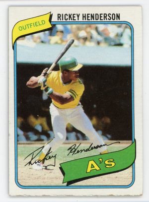 Rickey Henderson 1980 Topps Baseball Rookie Card #482