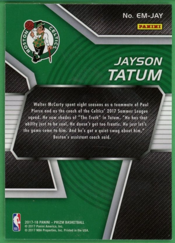 Jayson Tatum 2017-18 Panini Prizm Emergent Rookie Card #EM-JAY