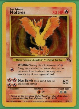 Moltres Pokemon Fossil Holo 12/62