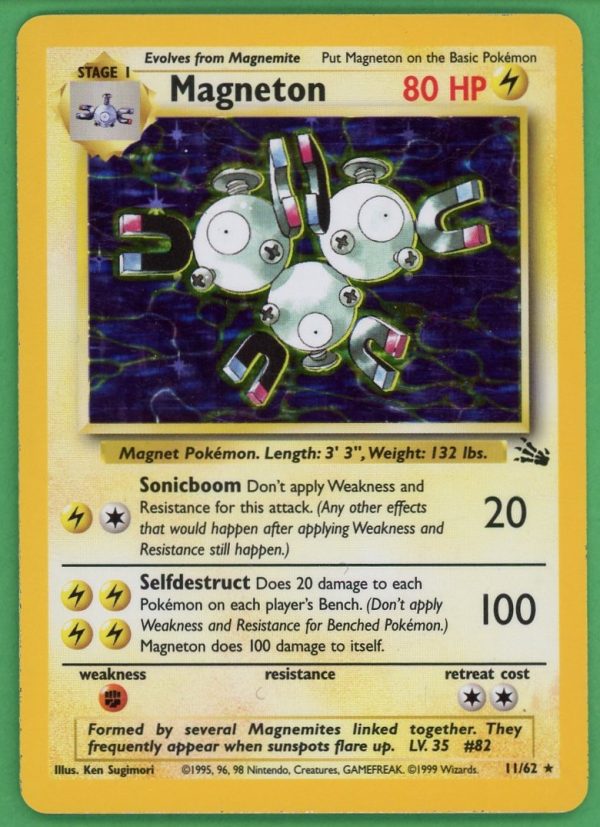 Magneton Pokemon Fossil Holo 11/62