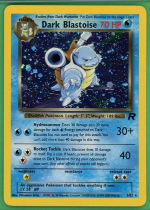 Dark Blastoise Pokemon Team Rocket Holo 3/82