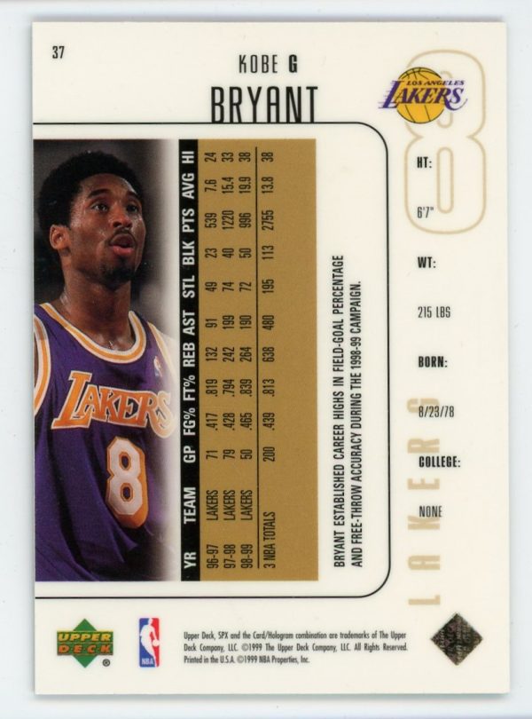 Kobe Bryant 1999-00 Upper Deck SPx Card #37