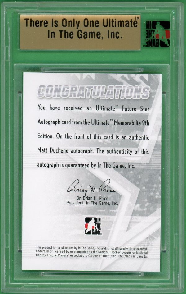 Matt Duchene 2008-09 In The Game Ultimate Memorabilia /10