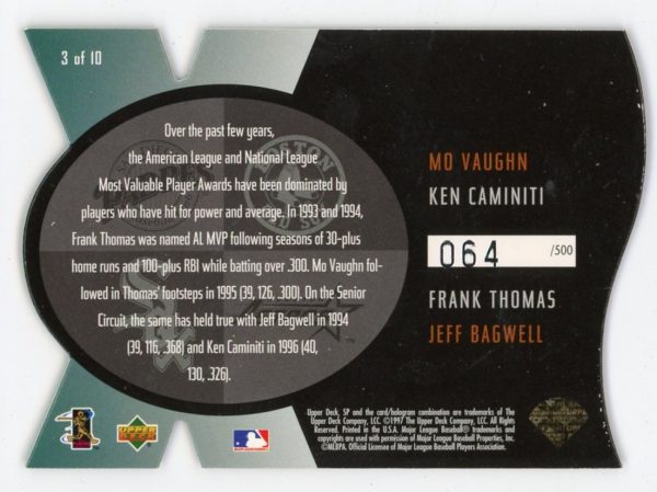 Vaughn/Caminiti/Thomas/Bagwell 1997 SPx Force Die-Cut 064/500 #3