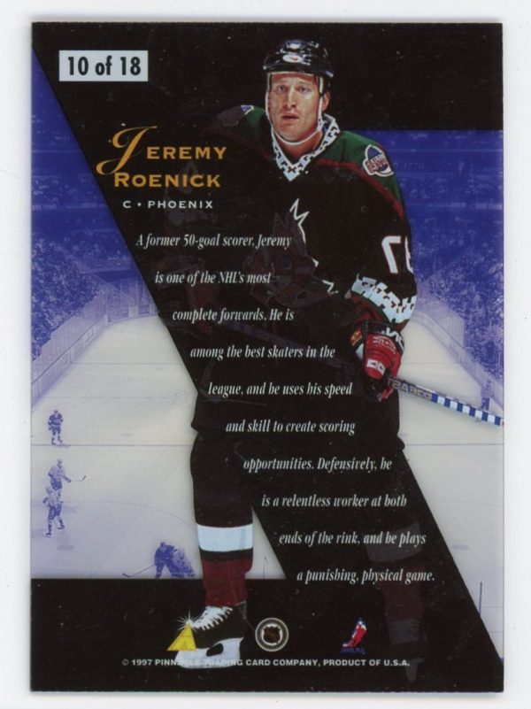 Jeremy Roenick 1996-97 Pinnacle Zenith Z Team Acetate Card #10