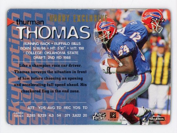 Thurman Thomas 1996 Skybox SkyMotion Hobby Exclusive Gold #SM52