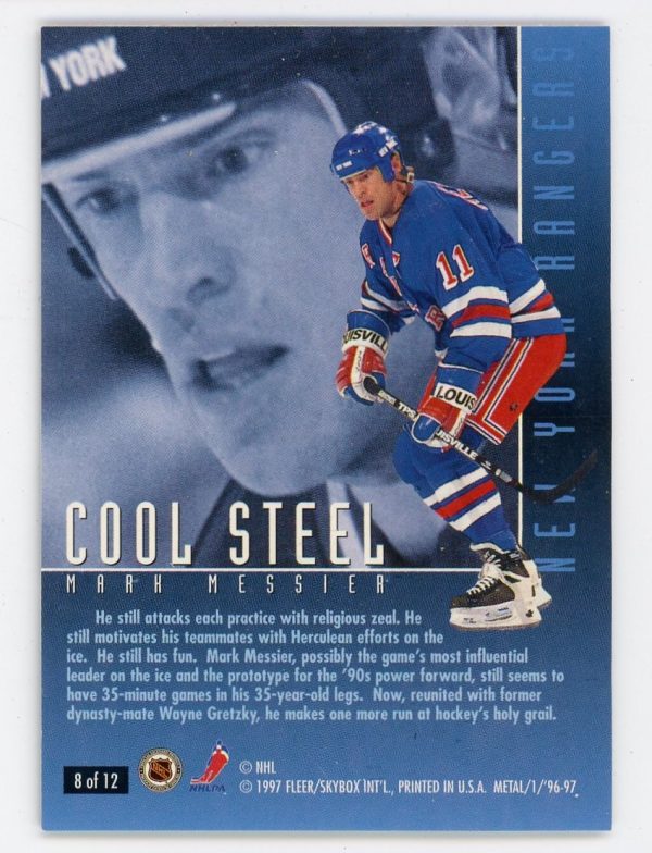 Mark Messier 1996-97 Skybox Metal Universe Cool Steel Insert #8