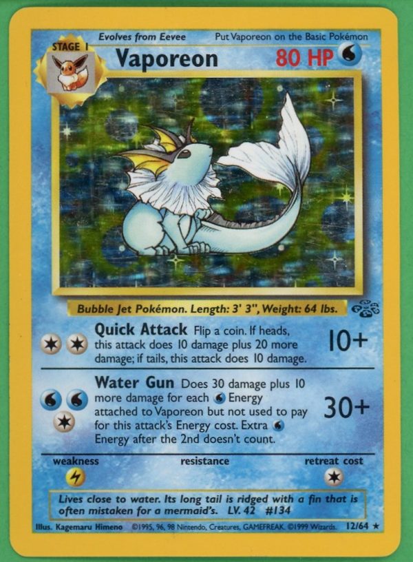 Vaporeon Pokemon Jungle Unltimated Holo 12/64