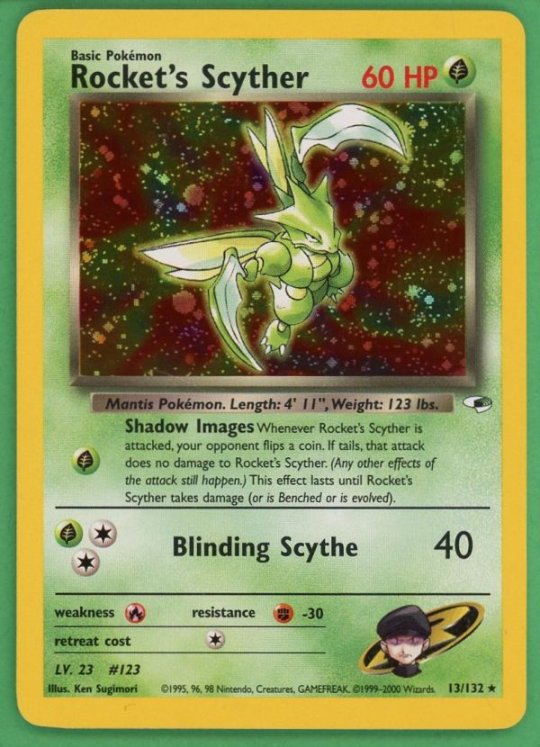 Rocket's Scyther Pokemon Gym Heroes Holo 13/132