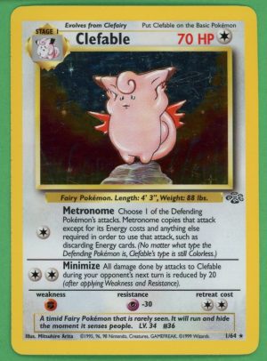 Clefable Pokemon Jungle Holo 1/64