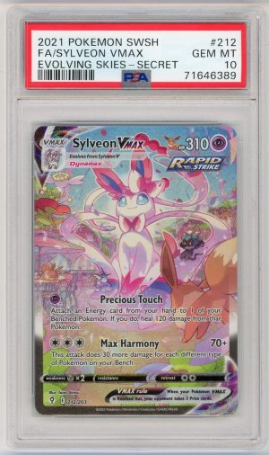 Sylveon VMAX Pokemon Evolving Skies Alt Art 212/203 PSA 10