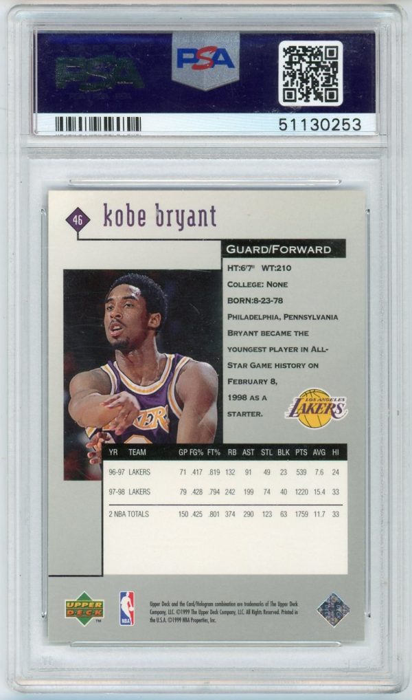 Kobe Bryant 1998-99 Upper Deck Black Diamond Single #46 PSA 10