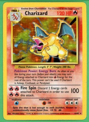 Charizard Pokemon Base Set Holo (Creases) 4/102