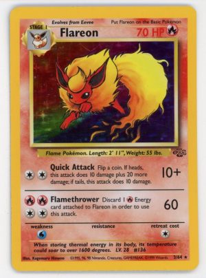 Flareon Pokemon Jungle Holo Unlimited 3/64