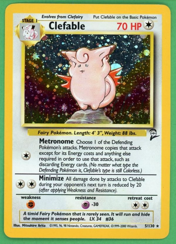 Clefable Pokemon Base Set 2 Holo 5/130