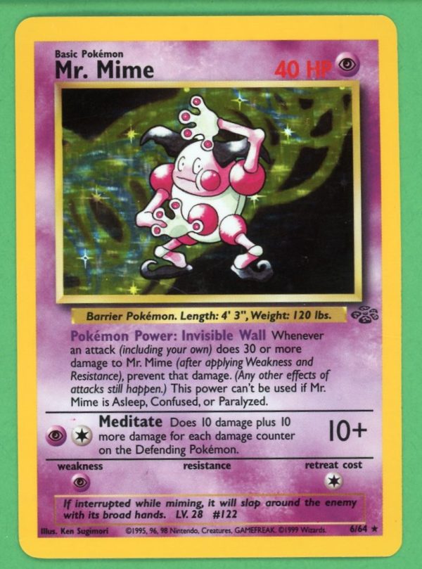 Mr. Mime Pokemon Jungle Holo 6/64