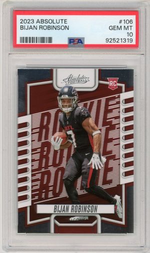 Bijan Robinson 2023 Panini Absolute Football RC #106 PSA 10