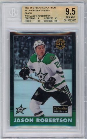 Jason Robertson 2020-21 OPC Platinum Retro Pack Wars Black RC #R93 BGS 9.5