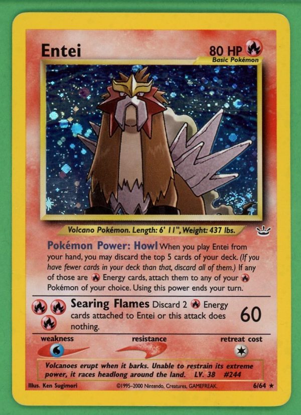 Entei Pokemon Neo Revelation Unlimited Holo 6/64