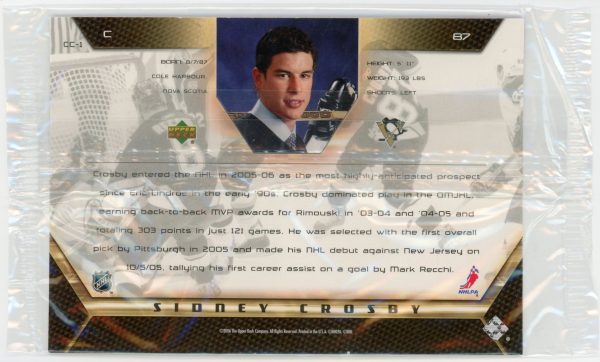 Sidney Crosby 2005-06 UD Rookie Class Jumbo Card Sealed RC #CC-1