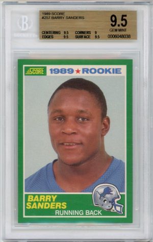 Barry Sanders 1989 Score Football Rookie Card #257 BGS 9.5