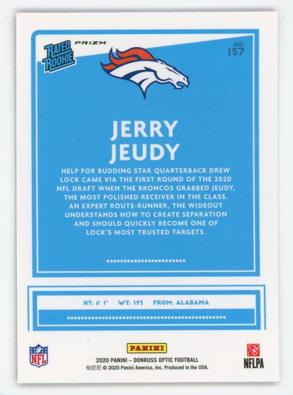 Jerry Jeudy 2020 Panini Donruss Optic Red Mojo Choice Rated Rookie #157