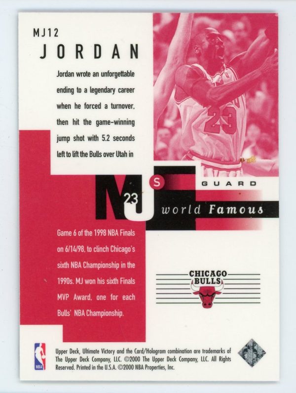 Michael Jordan 1999-00 UD Ultimate Victory World Famous #MJ12