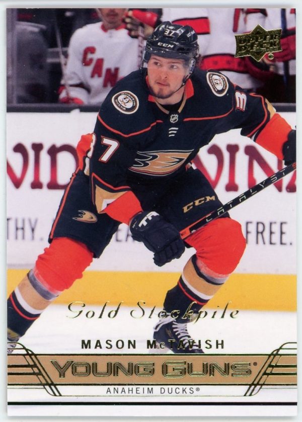 Mason McTavish 21-22 UD Extended Gold Stockpile Tribute Young Guns #T-97