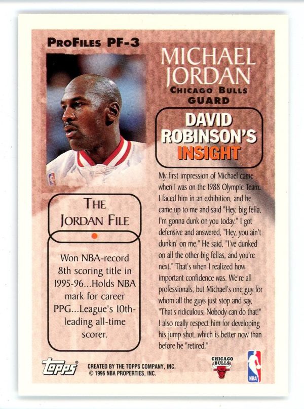 Michael Jordan 1996-97 Topps Pro Files Card #PF-3