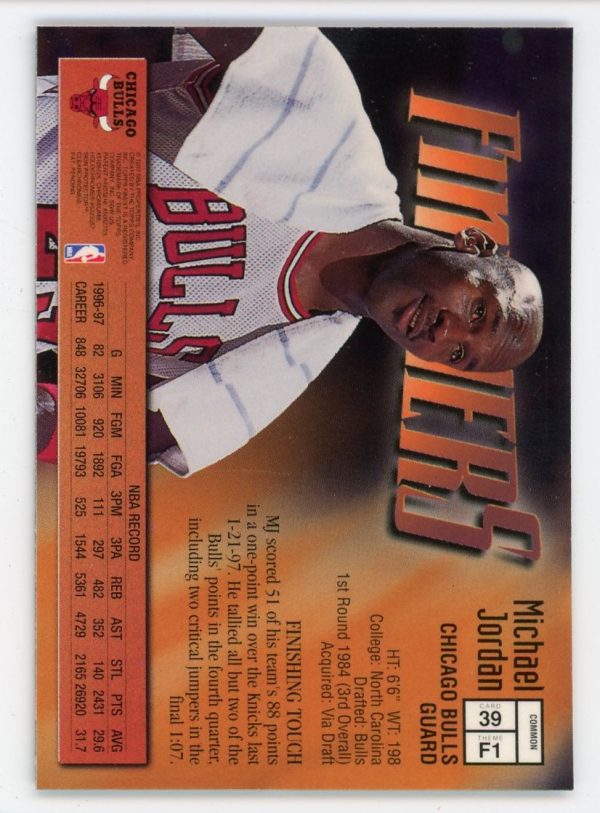 Michael Jordan 1997-98 Topps Finest Finshers w/Coating #39