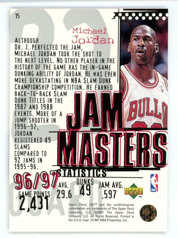 Michael Jordan 1997-98 Upper Deck UD3 Jam Masters Card #15